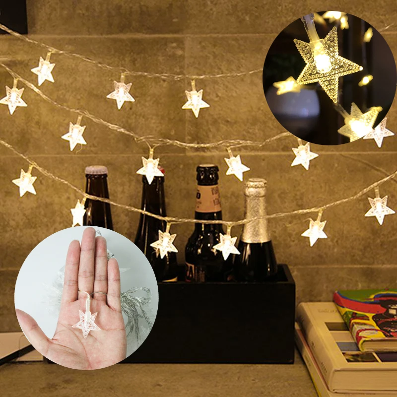 3M 20 шт. светодиодный светильник в виде звезд теплый цвет гирлянда Рождественские