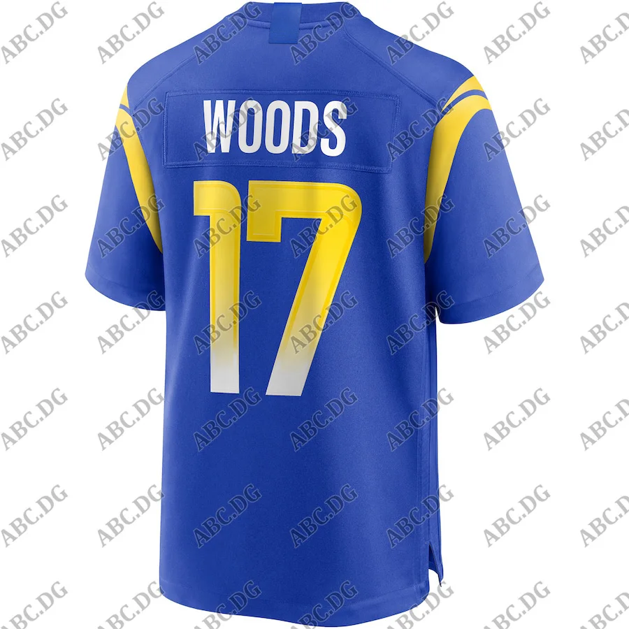 

Customized Stitch American Football Jersey Men Women Kid Youth Los Angeles Robert Woods Royal Game Player Jersey
