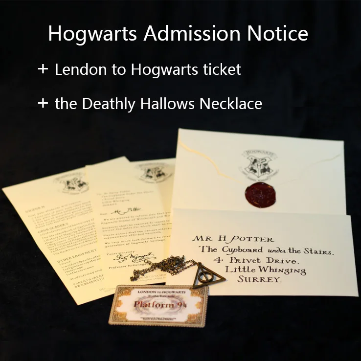 Action Admission Letter of Hogwartss отправлено письмо Olws с ожерельем Дары смерти и билетом на