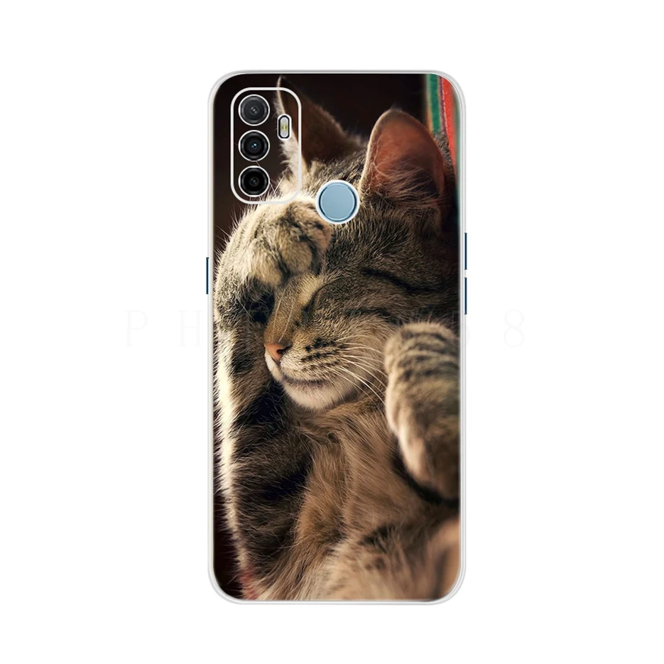 For Oppo A53 Case Cute Cat Painted Cover For Oppo A53 Phone Cases CPH2127 OppoA53 Full Coque Bumper 6.5'' Oppo A 53 Phone Fundas oppo cover