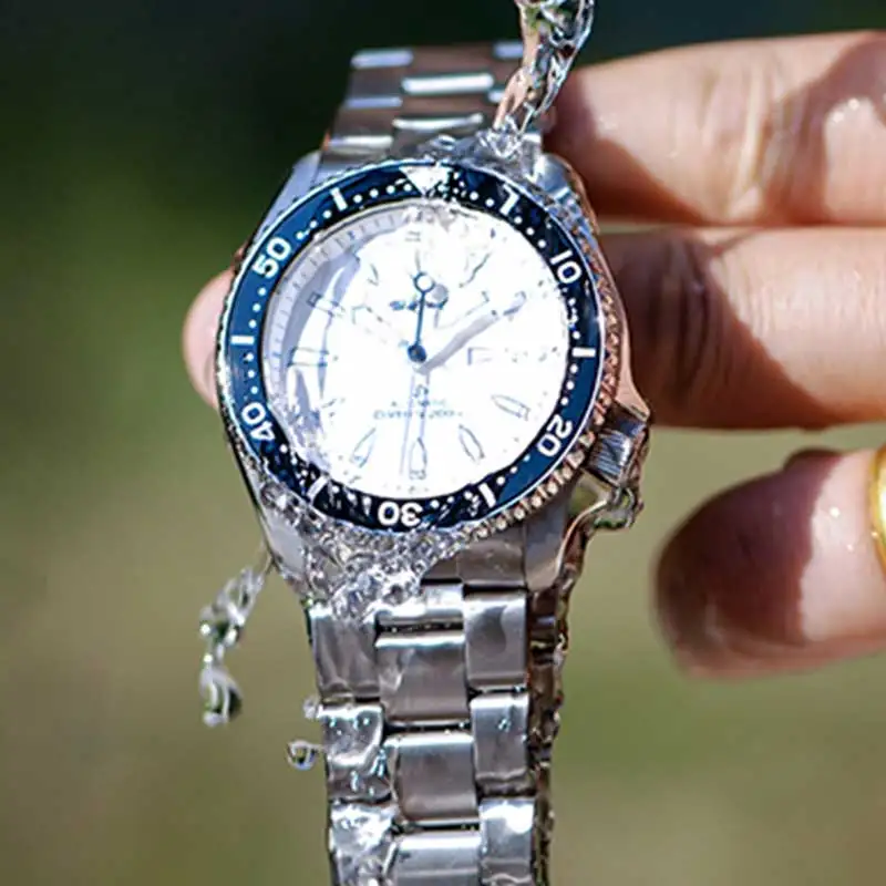 Мужские механические часы Heimdallr SKX007 для дайвинга 42 мм белый циферблат Черная