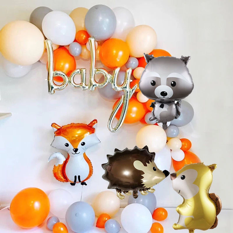 

Cute Cartoon Animal Balloons Aluminum Foil Squirrel Fox Hedgehog Raccoon Balloons for Birthday Party Baby Shower Decoration