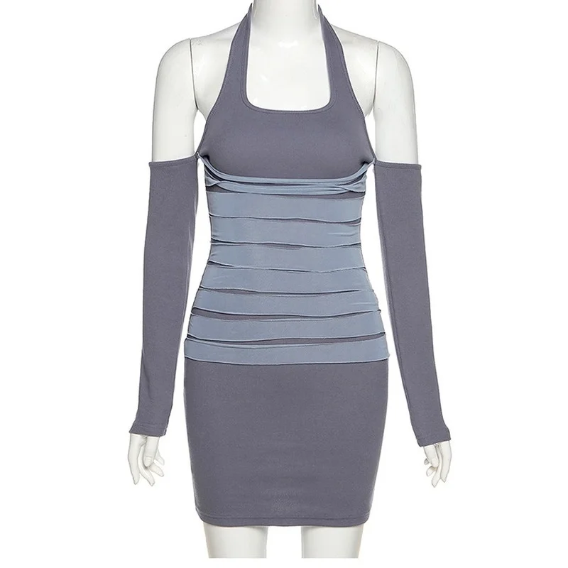 

Woamn Gothic Dress Y2k Mini Long Sleeve Punk Off Shoulder Female Party Dresses High Waist Patchwork E Girl Backless Dress 2021