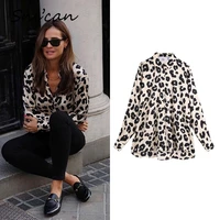 snian leopard print blouse long sleeve office ladies shirts za autumn spring blusas mujer de moda 2020 femme chandails za tops