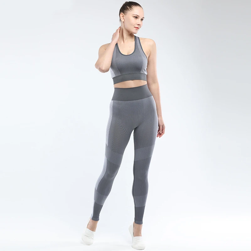 Высококачественный комплект из 2 предметов для тренировок Женский бесшовный