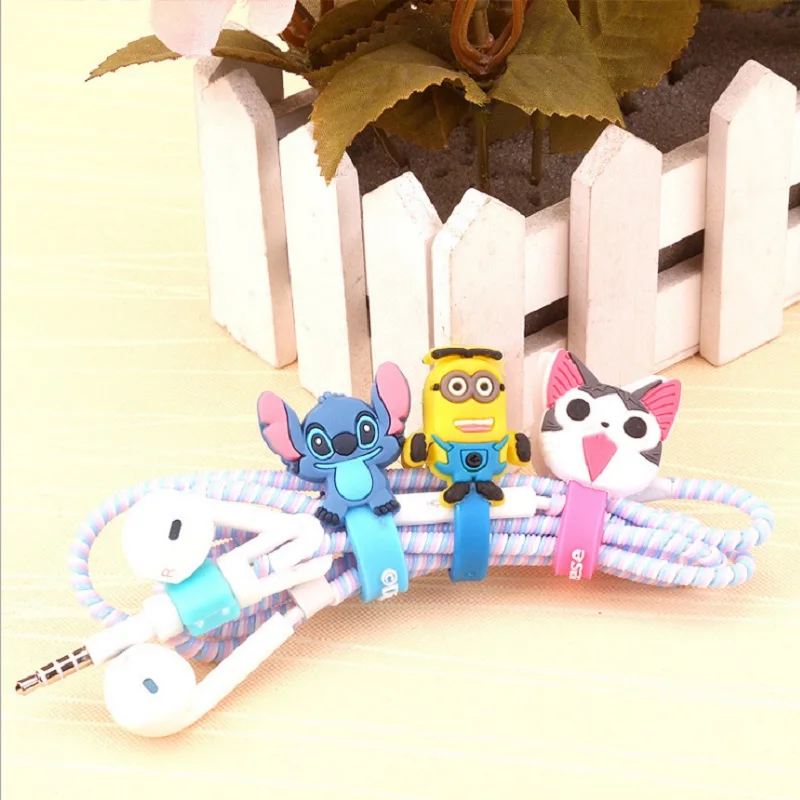 Мультяшный Кабельный органайзер защита от наматывания шнура держатель-маркер