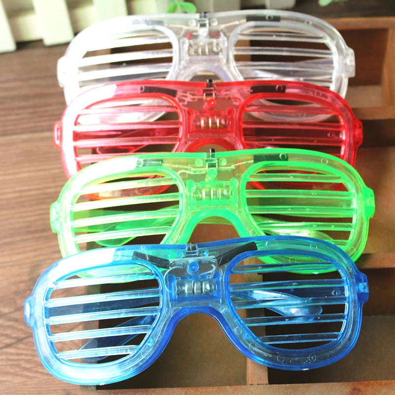Fashion Cool LED Glasses Neon Cold Light Party Shutters Shape Glowing Halloween Christmas Supplies | Дом и сад