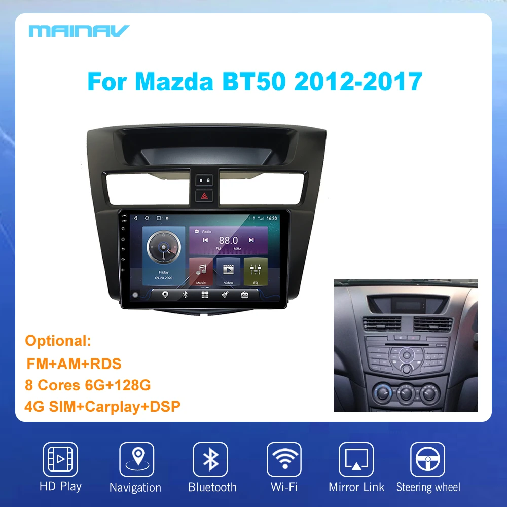 

9" Android 10 For Mazda BT50 2012-2017 Car Radio HD Autoradio Multimedia Player 2DIN Stereo MP5 Bluetooth With Camera Wifi