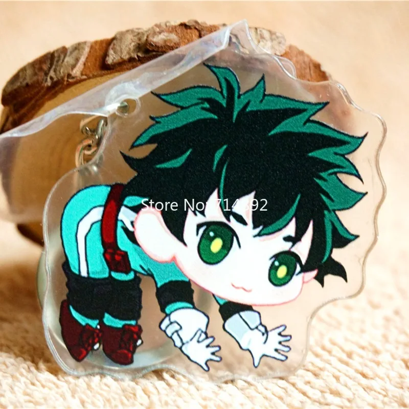 

10 pcs/lot My Hero Academia Keychain Anime Midoriya Izuku Bakugou Katsuki Todoroki Shouto Acrylic Toy Key Ring for Gift