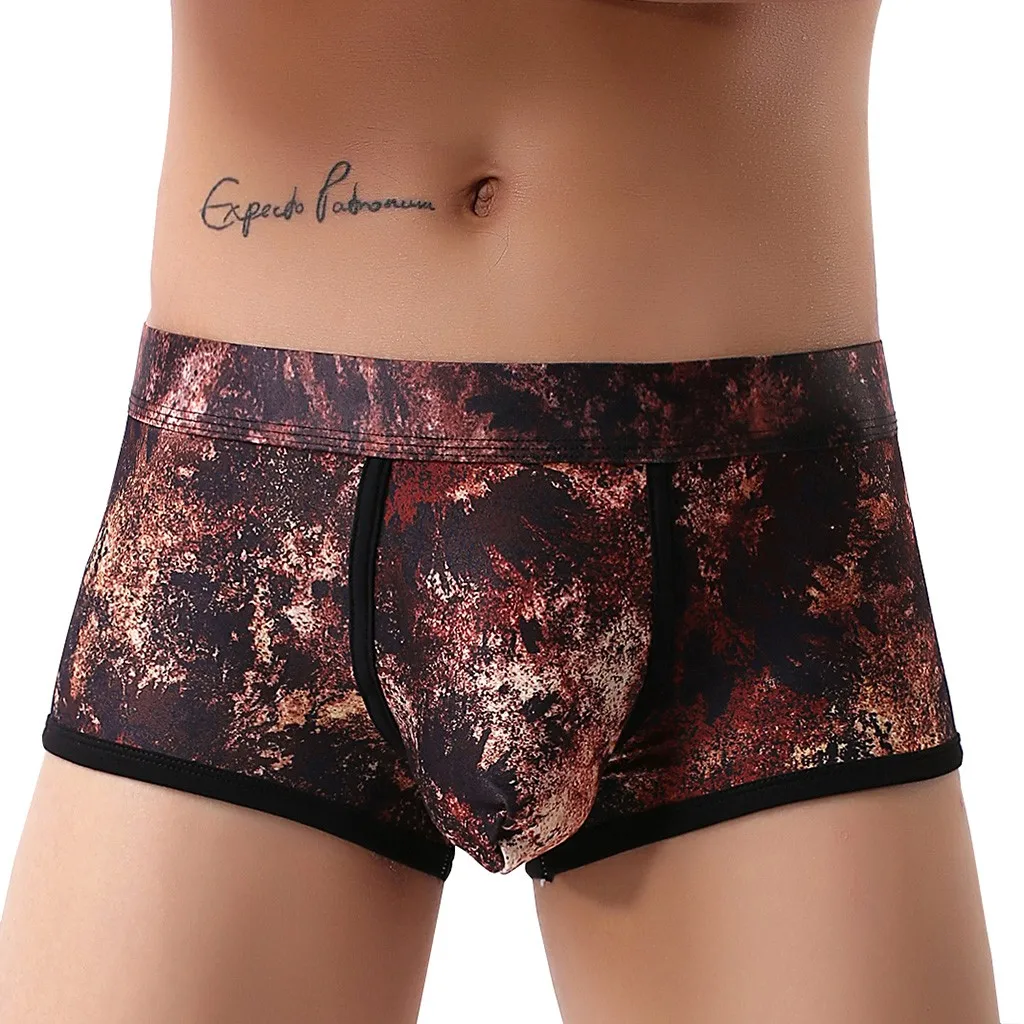 Сексуальное мужское нижнее белье индивидуальные боксеры мужские мягкие дышащие