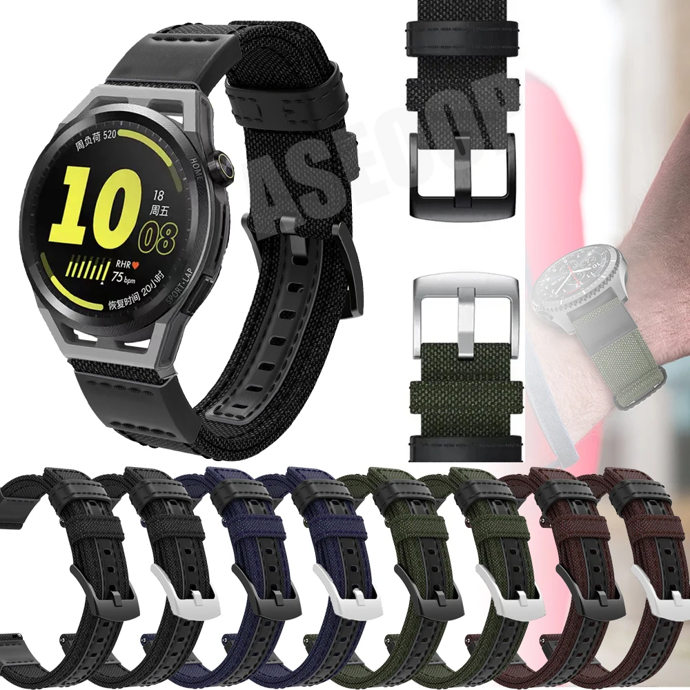 

Ремешок нейлоновый кожаный для Huawei Watch GT2E GT 3 42 мм 46 мм, браслет для часов GT2 Pro/GT Runner/3 pro 20 мм 22 мм