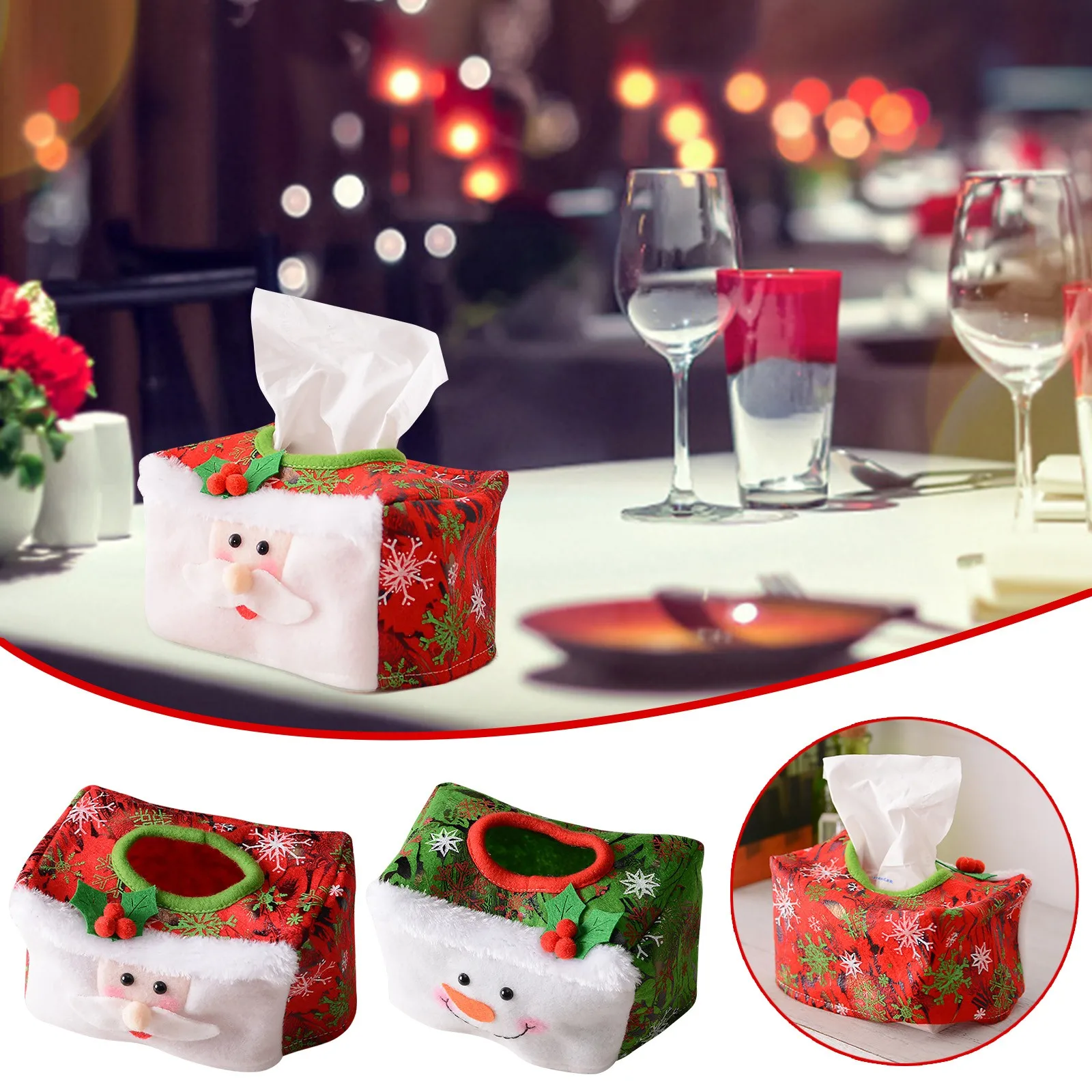 

Christmas Tissue Box Is Suitable For Most Facial Tissues, Other Tissue Boxes, Advanced , Living Room New Year Table Decor