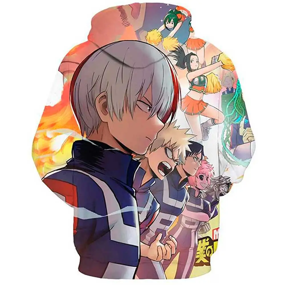 

Cartoons Anime My Hero Academia Hoodies 3D Print Pullover Sweatshirt Men Women Hip Hop Hooded Tracksuit Autumn Casual Outerwears
