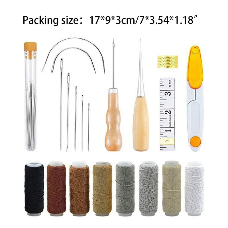 

30 Pcs/Set Leather Working Kit Needles Threading Tools for stitching Punching Cutting Sewing DIY Leather Craft Making E56C