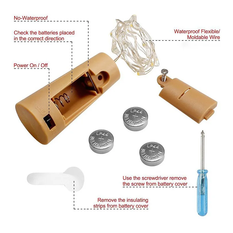 10 шт. батарея включена бутылка вина пробка сказосветильник s рождественские