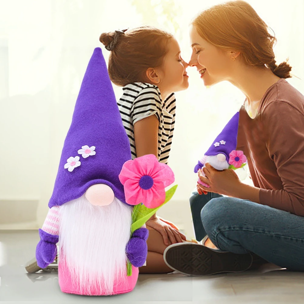 

Dwarf Flower Doll Decoration Handmade Faceless Elf Doll Easter Scandinavian Tomte Dwarf Toy Gift for Holiday Easter Mother Day