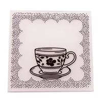 cup plastic embossing folders template for diy scrapbooking crafts making photo album card holiday decoration