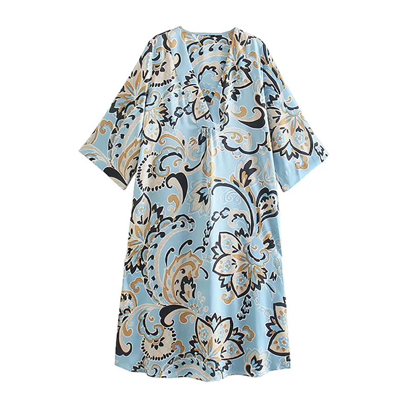 

Летняя новая женская одежда Unizera в европейском и американском стиле 2021, модное платье с принтом в стиле ретро, тренд 07969364330