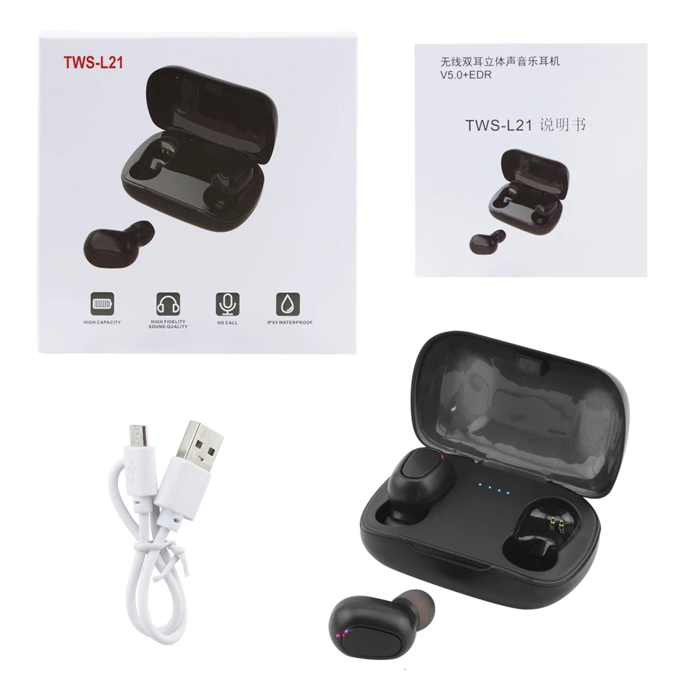Bluetooth 5 0 стерео наушники-вкладыши TWS с наушники беспроводной динамик сенсорное