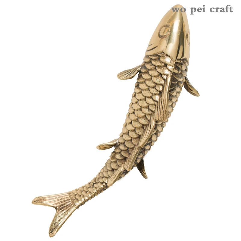 

Simplicity Wall Decoration Lucky Coral Carp Lotus Leaf Hang Ornaments Copper Pendant Backdrop Display American Rustic Home Decor