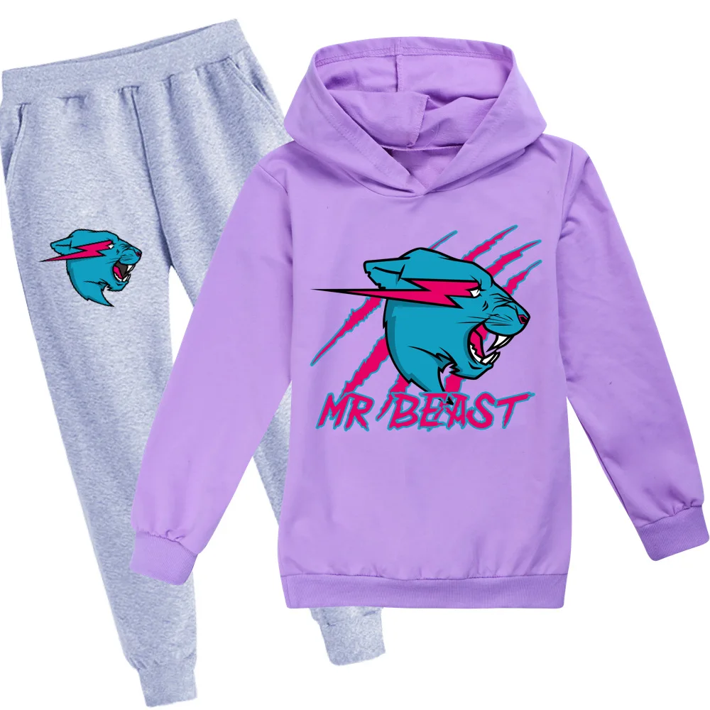 Children Sets Cat Costume Kids Sweatshirts Cotton Coat Kids Clothes Cartoon Girls Hoodies Baby Boy Clothes Casual Two Piece Suit