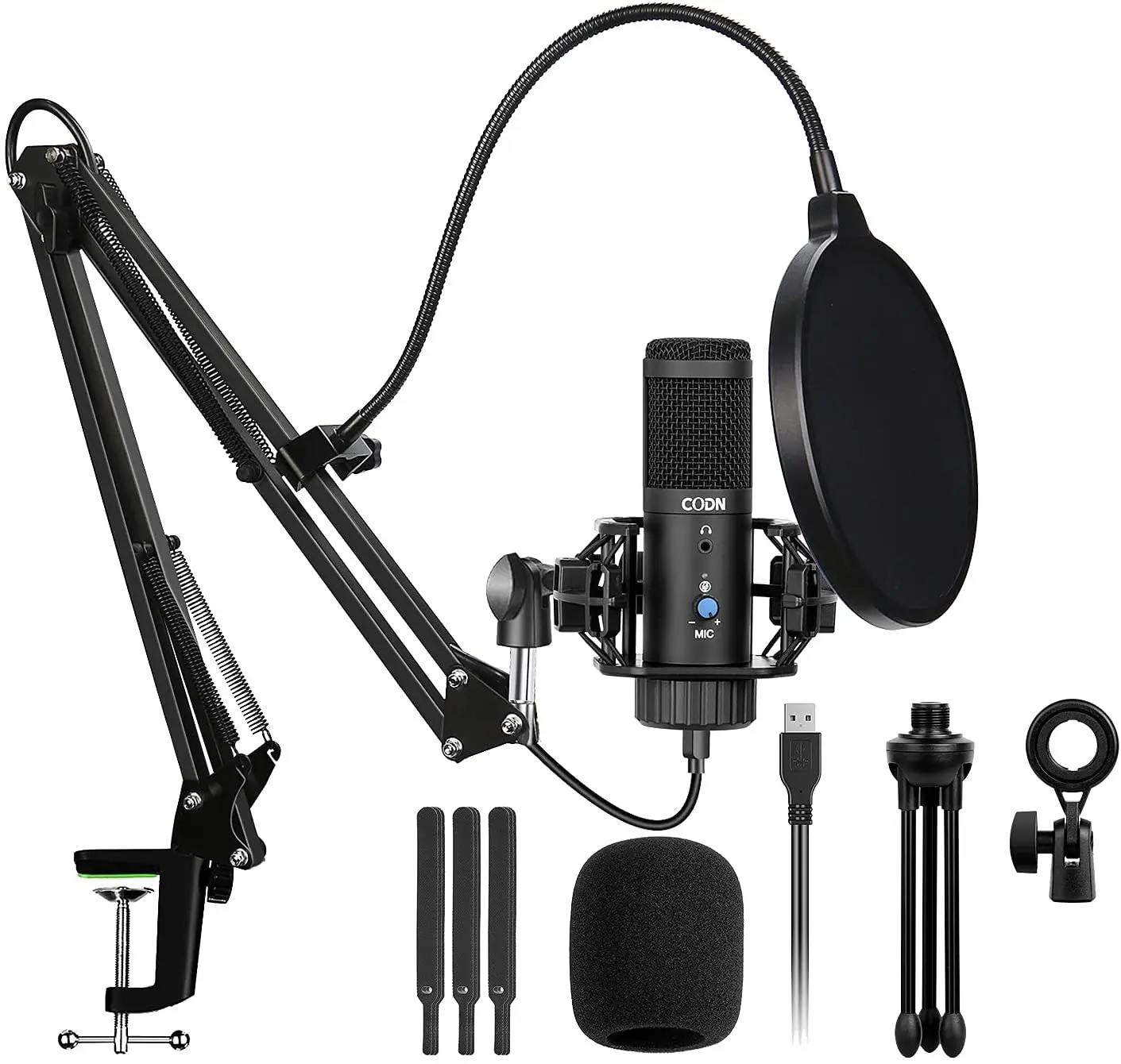 

USB Microphone for Computer, Studio Mic Professional 192KHZ/24Bit PC Podcast Cardioid Streaming Condenser Microphone Kit with