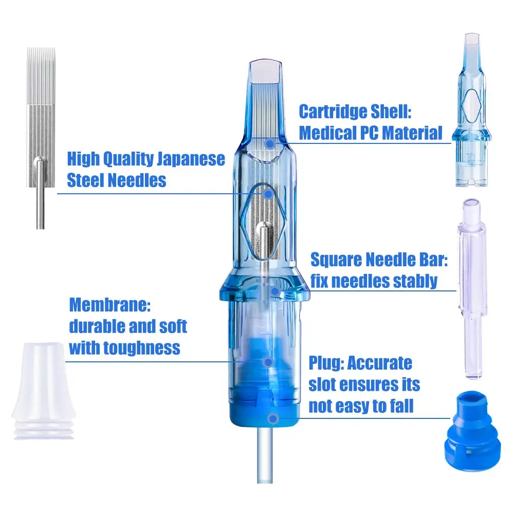 

YUELONG Cartridge Tattoo Pen Machine Kit with Tattoo Power Supply 20pcs Cartridges Needles for Tattoo Kit Set Supplies