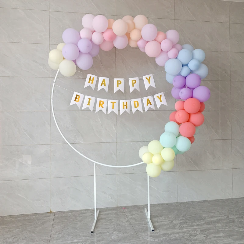 Железный круг День рождения Свадьба Фотофон круглый фон шар рамка открытый газон