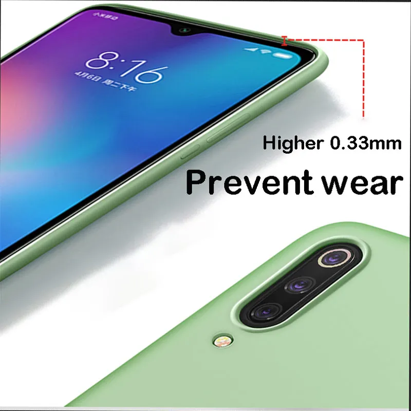Liquid Silicone Case For Redmi Note 7 8 K20 K30 Pro Cover Xiaomi Mi 10 Mix 2 3 6X A2 Lite A3 CC9 Matte Back Funda |