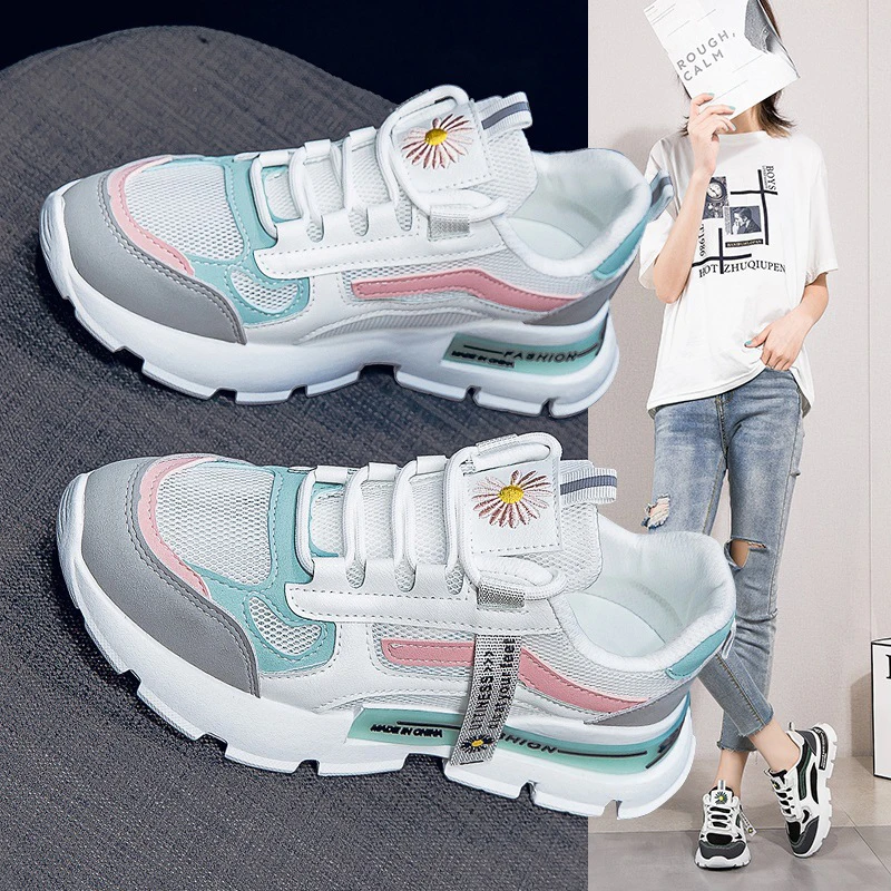 

New Sneakers Comfort Summer Breathable Rhinestones Solid Slip on Walking Shoes Sports Casual Vulcanized Shoes Zapatos De Mujer