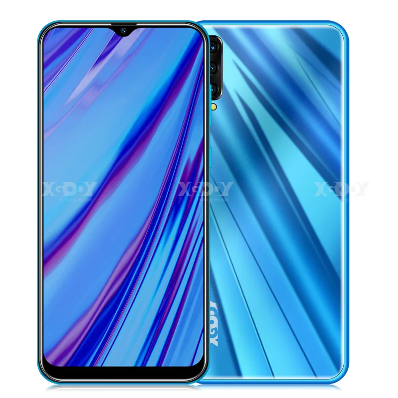 XGODY A90 3G Smartphone 6.53" Waterdrop Screen Android 9.0 Mobile Phone 2GB 16GB MTK6580 Quad Core 5MP Camera 3000mAh Cellphone - Color: Blue