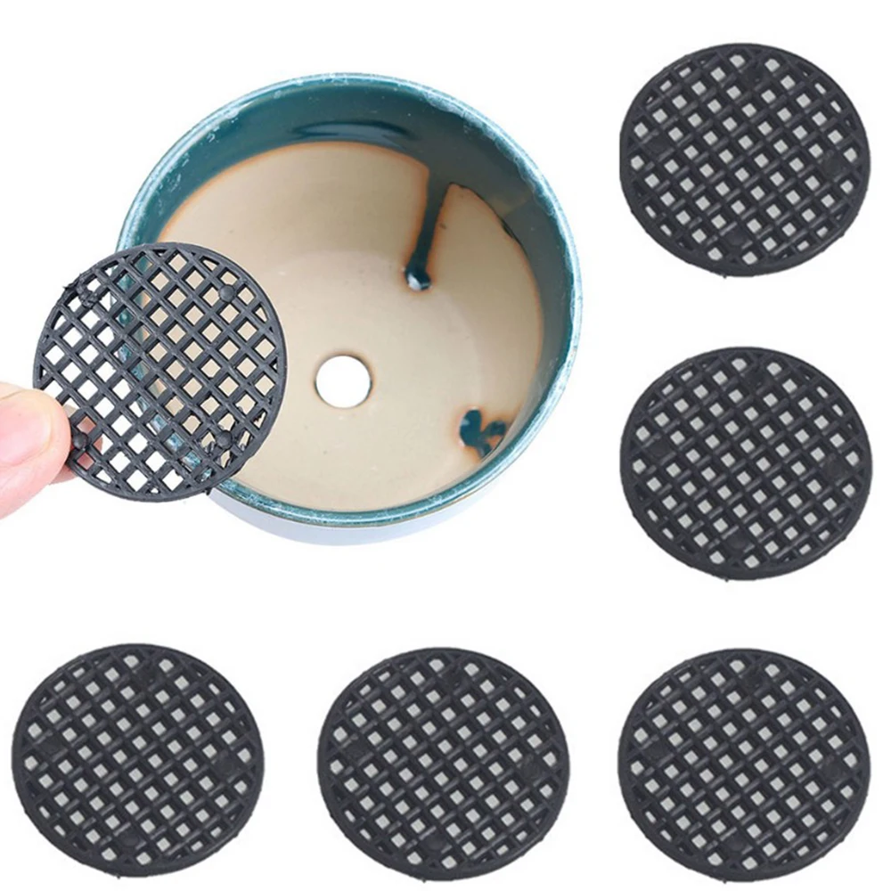 

500PCS/200PCS Bag Round Flowerpot Mesh Pad Breathable Leakproof Bottom Grid Mat With Drainage Hole Protection Durable Bonsai