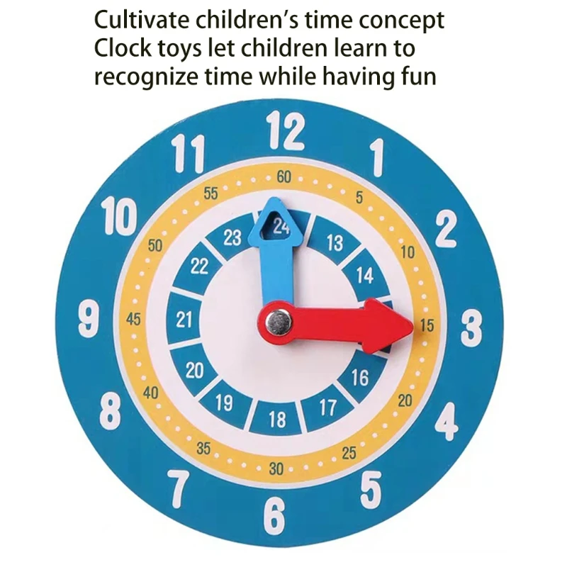 

Деревянные часы для обучения математическая игрушка Двусторонняя цветная развивающая занятая доска для раннего развития ребенка Прямая п...