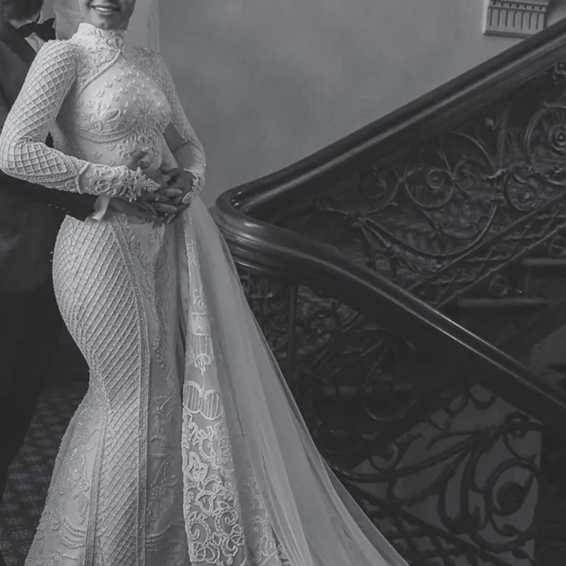 Роскошное мусульманское свадебное платье русалки из Дубая 2020 Vestido de Noiva длинный