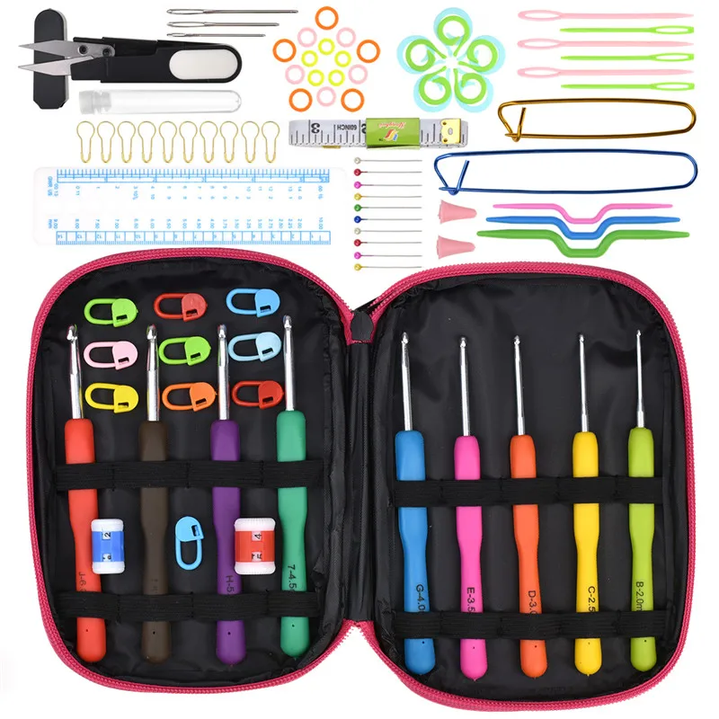 9 шт. крючки для вязания с чехлом 2 6 мм|Швейные иглы| |