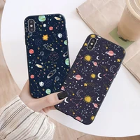 space moon case for iphone xr xs max x 11 12 13 pro max cases black painted phone cover for iphone 7 8 6s 6plus se 2020