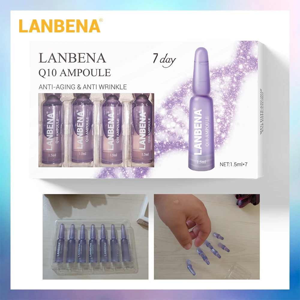 LANBENA Q10 ампульная Сыворотка против старения лифтинг укрепляющий увлажняющий питательный уход против морщин тонкие линии Красота на 7 дней