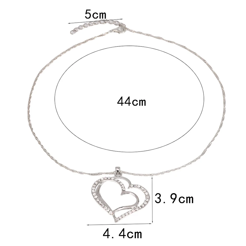 Ювелирные наборы из нержавеющей стали ожерелье в форме сердца набор сережек для