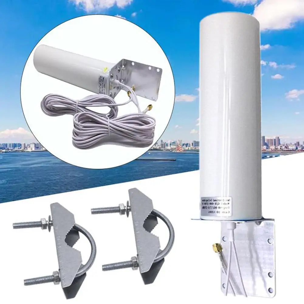 White Barrel-shaped Enhanced Antenna Router External Network Card Antenna For LTE 4G Outdoor SMA TS9 CRC9 Male Connector
