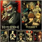Постеры и принты из аниме DEATH NOTE, классические картины на холсте с японской анимацией, HD Мультяшные настенные картины, украшение для дома и бара