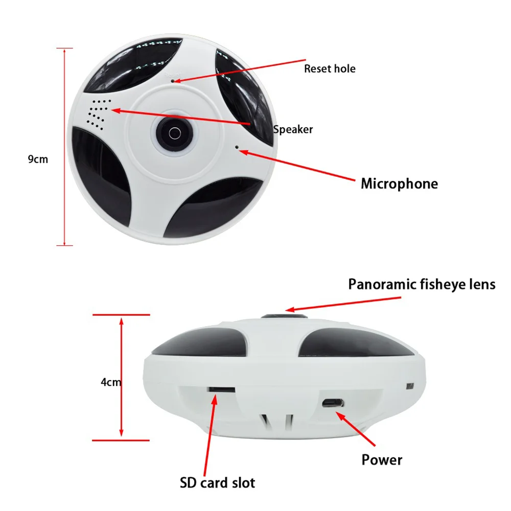 WakeView 360 панорамная камера с полным обзором двухстороннее аудио WIFI IR 1.3MP/2MP/3MP рыбий