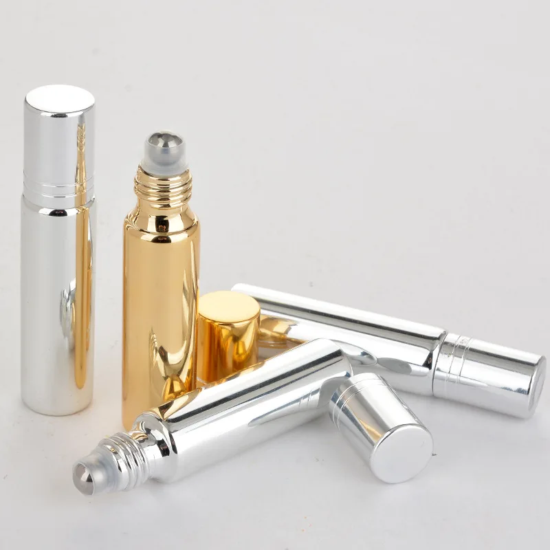 

1PCS New Oil Bottles 10ml Roll on Stainless Steel Roller Ball Eye Cream Massager Perfume Refillable Empty Bottle Container