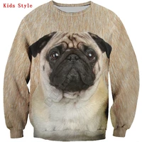 pug kids sweatshirt 3d printed hoodies pullover boy for girl long sleeve shirts kids funny animal sweatshirt