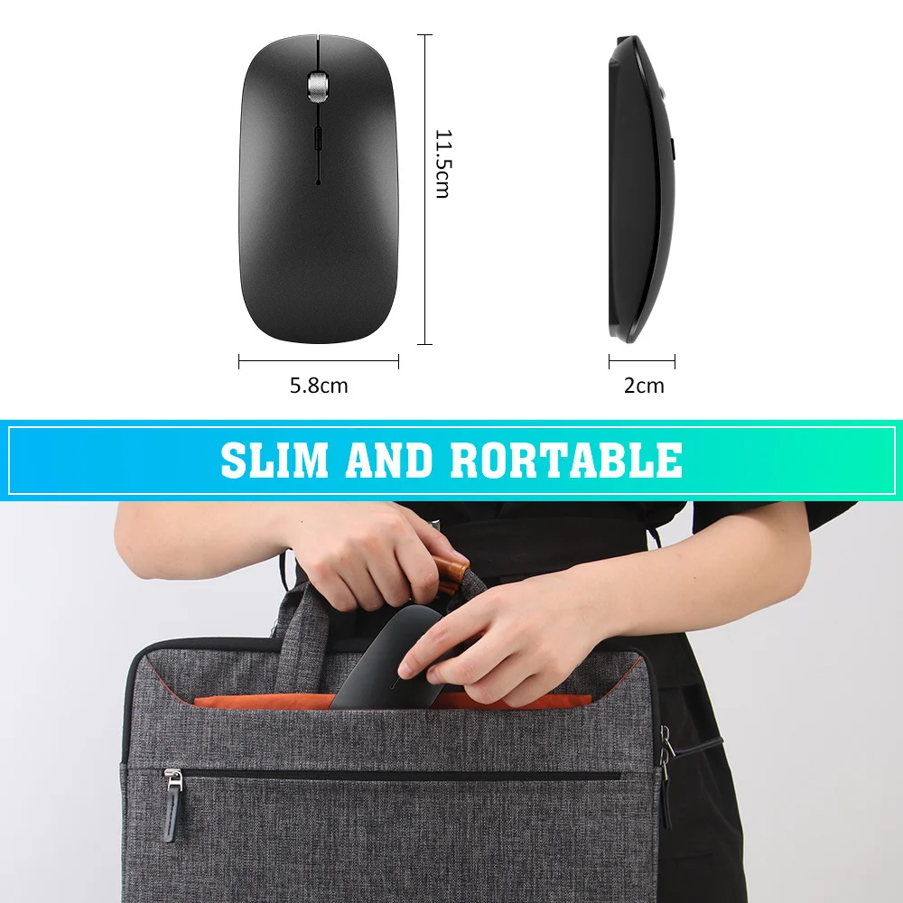 seenda bluetooth compita 2 4g wireless mouse rechargeable computer wireless mouse for tablet phone laptop accessories silent free global shipping