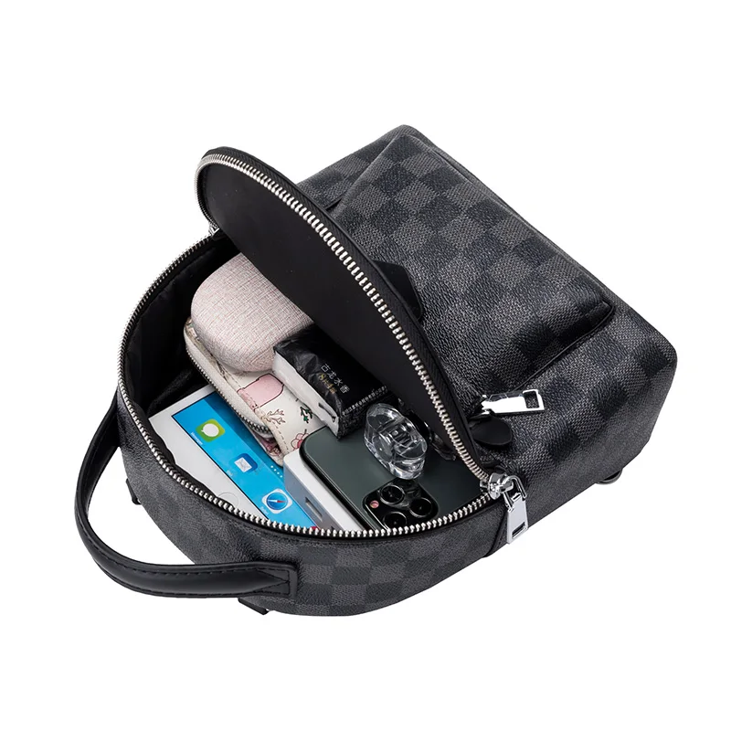 

Fashion Mini Backpack Brand Designer Plaid Leather Backpack for Women/men Shoulder Travel Bag Student School Backpacks Mochila