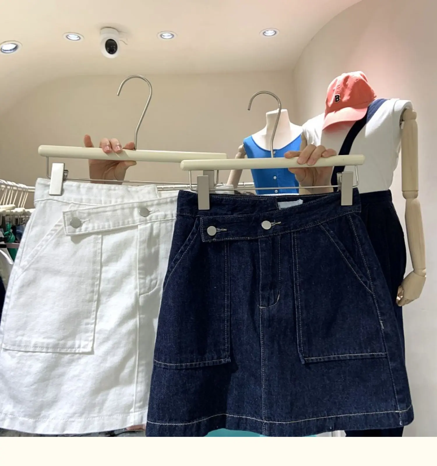 

Denim Mini Skirt Women's Fashionable Korean Style Summer New Faldas Mujer Solid Color Bottoms High Waist Slimming A- Line Skirt