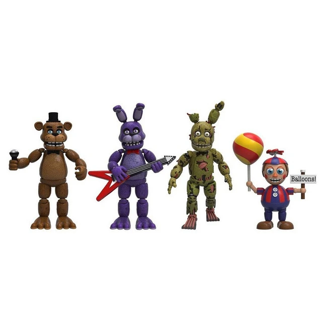 

New Arrival FNAF Five Nights At Freddys Freddy Toys Bonnie Foxy Fazbear Bear With LED Light PVC Joint Moveable Toy 13-16cm