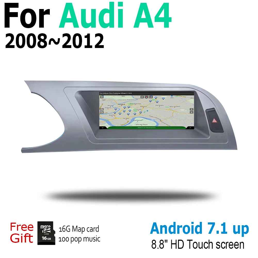 8 &quotAndroid 2G RAM для Audi A4 8K 2008 ~ 2012 MMI GPS сенсорный экран мультимедийный плеер Стерео
