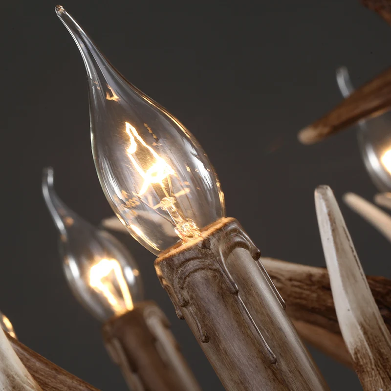 American rural living room dining art lighting European creative bar coffee shop nine deer horn Chandelier | Лампы и освещение