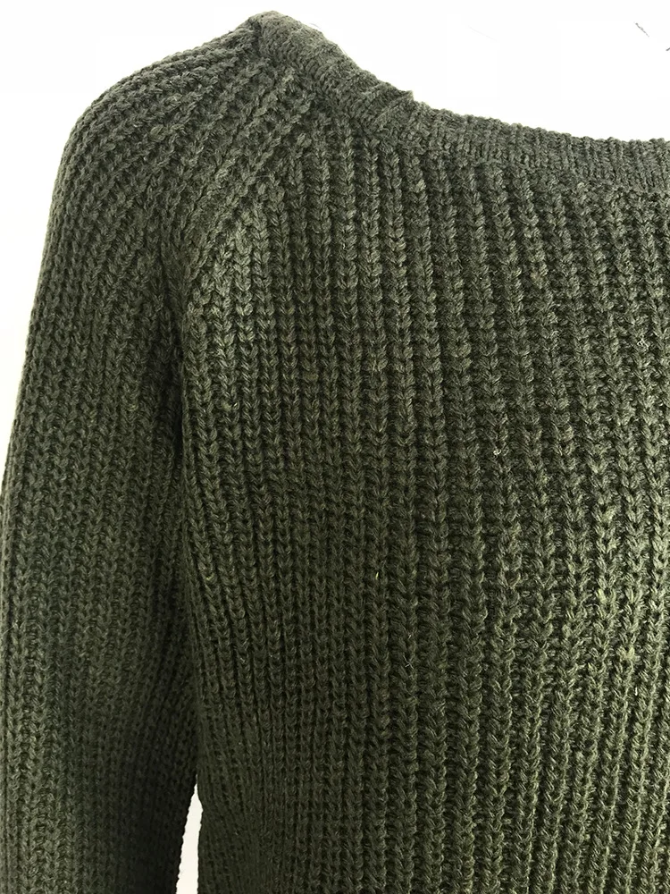 Вязаный Длинный свободный свитер женские пуловеры оверсайз Рождественские